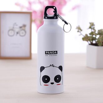 500Ml Mooie 500Ml Sport Water Fles Draagbare Sport Drinkfles Camping Wandelen Fles Met Handvat School Kids Water fles panda 500ml