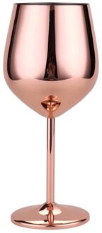 500Ml Rode Wijn Glas Zilver Rose Goud Bekers Sap Drinken Champagne Goblet Party Bar Keuken Gereedschap 304 Roestvrij Staal roos goud