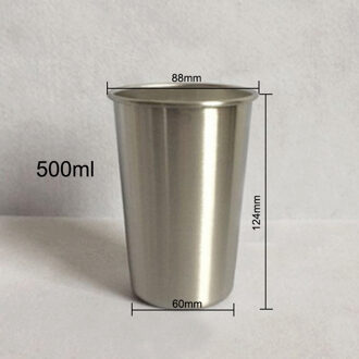 500ML Rvs Mokken Metalen Reizen Mokken Tumbler Pint Glazen Kopjes Outdoor Camping Drinken Koffie Thee Bier