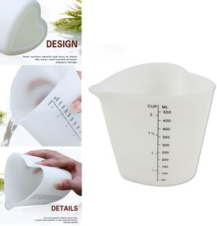 500ML Siliconen Maatbeker Hartvorm Dikker Zachte Ovenvaste Flexibele Pinch Giet Cup Cake Bakken Tools