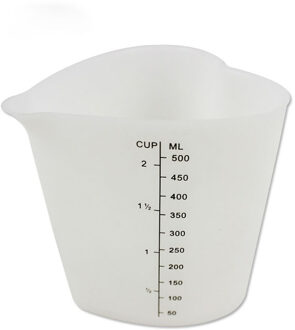 500ML Siliconen Maatbeker Hartvorm Dikker Zachte Ovenvaste Flexibele Pinch Giet Cup Cake Bakken Tools