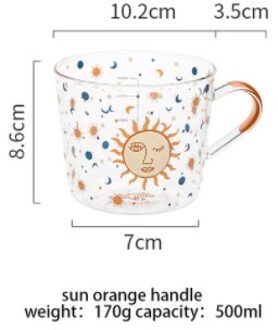 500Ml Sterrenhemel Kinderen Glas Cup Grote Capaciteit Met Schaal Leuke Glass Cup Paar Ontbijt Melk Koffiekopje borrelglas