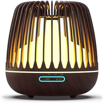 500Ml Ultrasone Aromatherapie Luchtbevochtiger Led Essentiële Olie Diffuser Luchtreiniger Thuis Mist Maker Geurverspreider Led Licht donker wood-AU plug