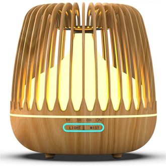 500Ml Ultrasone Aromatherapie Luchtbevochtiger Led Essentiële Olie Diffuser Luchtreiniger Thuis Mist Maker Geurverspreider Led Licht licht wood -EU plug
