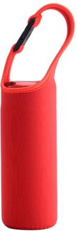 500Ml Warmte Geïsoleerde Beker Fles Mouw Water Cover Case Protector Opbergtas Met Handvat Draagbare Isolator Sleeve Bag Pouch rood