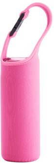 500Ml Warmte Geïsoleerde Beker Fles Mouw Water Cover Case Protector Opbergtas Met Handvat Draagbare Isolator Sleeve Bag Pouch roze
