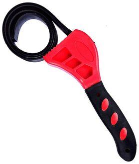 500Mm Antislip Pijplijn Wrench Rubber Strap Wrench Pot Deksels Draai Draai Sanitair Tool Universele Oliefilter Spanner rood