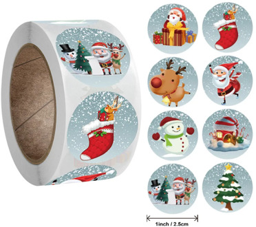 500pc/roll Merry Christmas Stickers Christmas Tree Elk Candy Bag Sealing Sticker Christmas Gifts Box Labels Decorations New Year