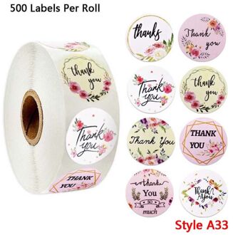 500Pcs 4 Of 8 Ontwerpen Bloemen Dank U Stickers Handgemaakte Scrapbooking Seal Label R7RC A33
