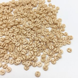 500Pcs 4Mm Natuurlijke Beige Ronde Hars Mini Knoppen Naaien 2 Gaten Kleine Pop Kleding Knop Voor Scrapbooking Versieringen