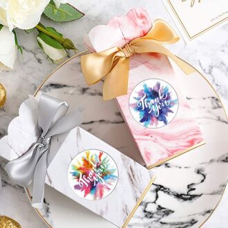 500Pcs 8 Ontwerpen Aquarel Bloemen Dank U Stickers Seal Label Voor Kleine Winkel R7RC