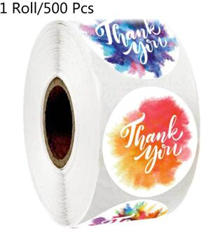 500Pcs 8 Ontwerpen Aquarel Bloemen Dank U Stickers Seal Label Voor Kleine Winkel