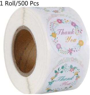 500Pcs 8 Ontwerpen Bloemen Dank U Stickers Seal Label Voor Kleine Winkel Envelop
