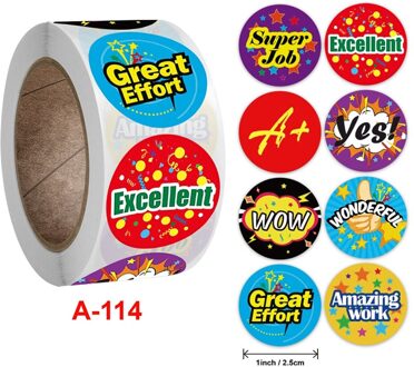 500Pcs Beloning Stickers Aanmoediging Sticker Voor Kids Motivatie Stickers Met Schattige Dieren Voor Studenten Leraren A-114