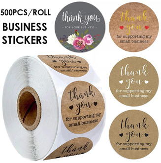 500pcs black gold foil thank you for your supporting my business sticker for baking labels sticker sealing stationery sticker