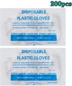 500Pcs Clear Plastic Wegwerphandschoenen Wegwerp Bbq Koken Handschoenen Huishoudelijke Badkamer Sanitair Handschoenen Voor Koken Schoonmaken 200stk