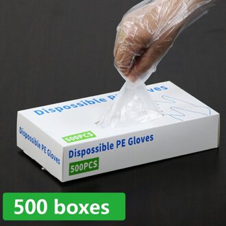 500Pcs Clear Plastic Wegwerphandschoenen Wegwerp Bbq Koken Handschoenen Huishoudelijke Badkamer Sanitair Handschoenen Voor Koken Schoonmaken 500stk