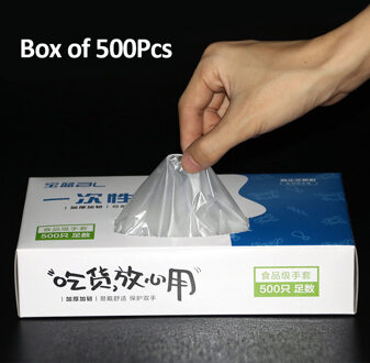 500PCS Disposable Plastic Gloves Household Kitchen Cleaning Disposable Children's Food Cleaning Gloves boxe of 500stk
