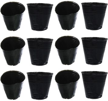500Pcs Draagbare Plant Kwekerij Cup Planten Planter Tuin Plant Starten Potten zwart