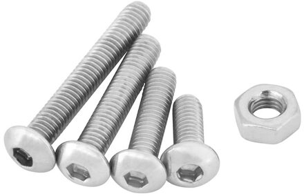 500Pcs Hexagon Schroef Set M3 M4 M5 Hex Socket Schroef Set Carbon Staal Platte Ronde Cap Schroeven Bouten en Noten Assortiment Kit