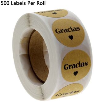 500Pcs Kraft Merci Franse Bedankt Etiketten Stickers Handgemaakte Pakket Envelop Seal Label Scrapbooking Briefpapier Sticker 26