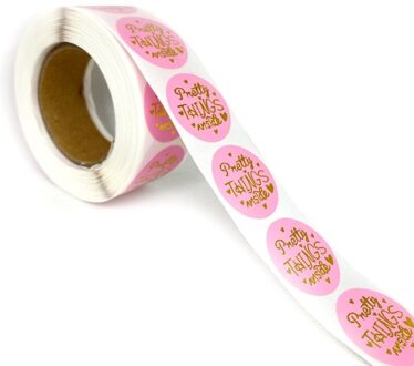 500Pcs Mooie Dingen Binnen Stickers Dank U Seal Label Voor Wedding Party Pakket Box Decoratie Roze