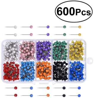 500Pcs Multi-color Push Ronde Head Kaart Kopspijkers Voor Kaarten Kalender Whiteboard Stof Maken (Tien Kleur) afbeelding 1