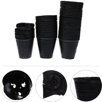 500Pcs Praktische Plant Kwekerij Potten Nuttig Tuinieren Pot Planten Containers zwart