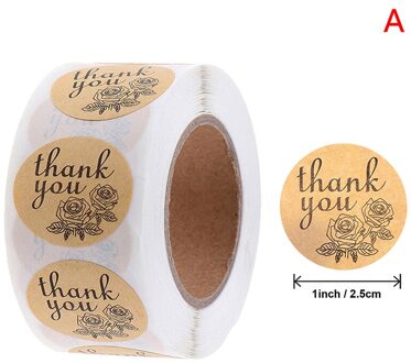 500Pcs/Roll 2 Stijlen Bloemen Hart Dank U Stickers Scrapbooking Briefpapier Cake Biscuit Bakken Afdichting Labels