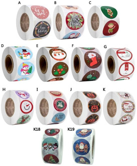 500pcs/Roll 8 Designs Merry Christmas Thank You Stickers Seal Labels for Envelope Cards Gift Package Scrapbooking