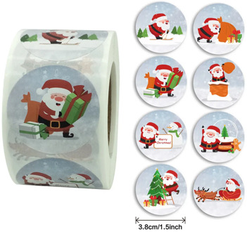 500pcs/roll Christmas Stickers Handmade 3.8cm Round Stickers DIY Packaging Sealing Labels Sticker Party Self Adhesive Gifts Tags