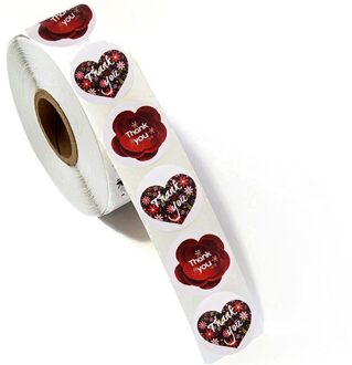 500Pcs/Roll Dank U Sticker Zelfklevende Label Valentijnsdag Stickers