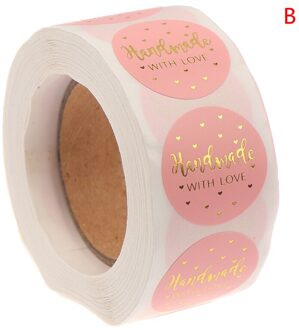 500Pcs/Roll Dank U Voor Uw Bestelling Kraft Sticker Handgemaakte Verpakking Seals Label B2