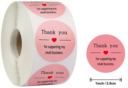 500Pcs/Roll Dank U Voor Uw Bestelling Kraft Sticker Handgemaakte Verpakking Seals Label C2