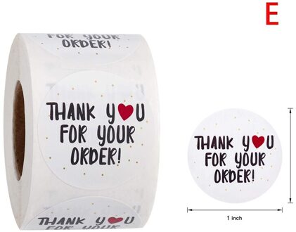 500Pcs/Roll Dank U Voor Uw Bestelling Kraft Sticker Handgemaakte Verpakking Seals Label