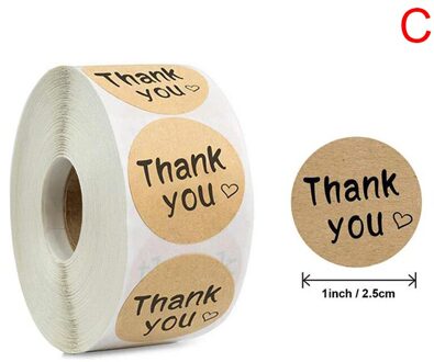 500Pcs/Roll Dank U Voor Uw Bestelling Kraft Sticker Handgemaakte Verpakking Seals Label