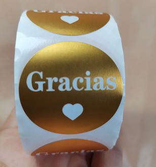 500Pcs/Roll Franse Dank U Sticker Handgemaakte Kerst Briefpapier Decoratie Sticker Goud Folie Papier Afdichting Label Sticker GRIJS