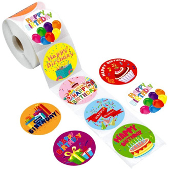 500pcs/Roll Kids Children Baby Happy Birthday Round Sticker Labels for Scrapbook