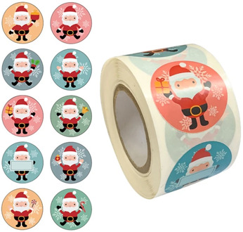 500pcs/roll Merry Christmas Cartoon Stickers 1.5 Inch Seal Label Wedding Gift Package Stationery Sticker
