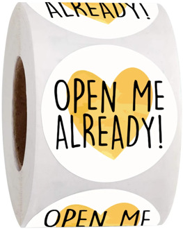500Pcs/Roll Open Me Already Stickers Seal Labels Thank You Stickers For Gift Box Decor Labels Stationery Envelope Seal Labels