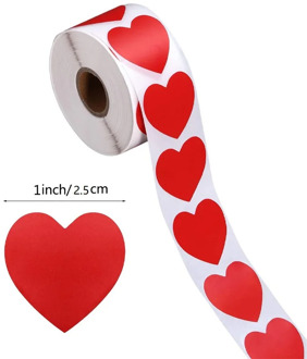 500Pcs/Roll Red Love Heart Shaped Label Sticker Scrapbooking Package Gift Package Seal For Wedding Decoration Stationery Sticker
