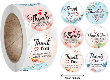 500pcs/roll Thank You Stickers for Seal Labels 1 Inch Gift Packaging Stickers
