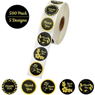 500pcs / rolls of tapes in various styles and shapes Thank you packaging label material supply seal sticker