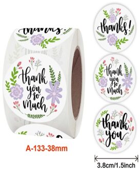 500Pcs Ronde Bloemen Dank U Stickers 8 Ontwerpen Voor Bruiloft Gunsten En Partij Handgemaakte Stickers Envelop Seal Briefpapier Sticker