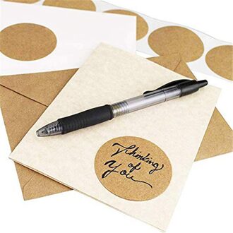 500Pcs Ronde Etiketten Handgemaakte Kraftpapier Verpakking Sticker Voor Snoep Dragee Zak Geschenkdoos Verpakking Bag Wedding Bedankt Stickers citroen geel