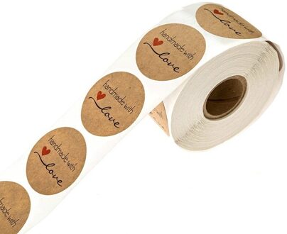 500Pcs Ronde Etiketten Handgemaakte Kraftpapier Verpakking Sticker Voor Snoep Dragee Zak Geschenkdoos Verpakking Bag Wedding Bedankt Stickers diep saffier