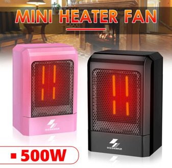 500W 220V Portable Electric Mini Fan Space Heater Winter Warm Home Office Desk US Plug PTC Ceramic Heating Energy Saving