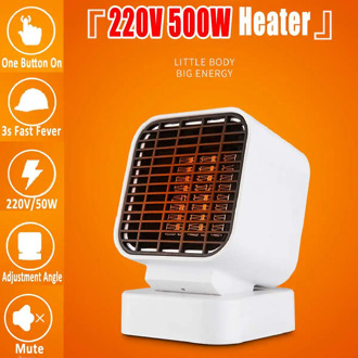 500W 3 Second Fast Electric Heater Fan Mini Portable Heater Stove PTC Ceramic Warmer for Winter Household Indoor Heating Camping