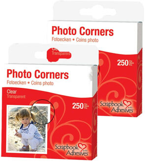 500x fotohoekjes zelfklevend - transparant - 10 x 10 mm - foto album plakkers/stickers