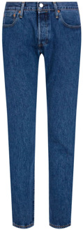 501 high rise straight leg jeans met stonewash Indigo - W40/L32